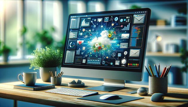 Modern VDI Workspace with Vibrant Desktop Applications