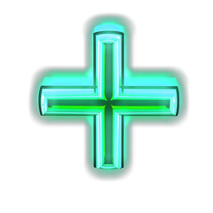 Glowing turquoise 3d symbols