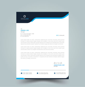 Modern Corporate Letterhead Template, Business
 style letterhead template design for project with standard sizes.