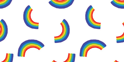Seamless pattern of arc seven color abstract rainbow,isolated on white  vector background for paper,textile, wallpaper