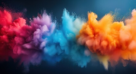 Color explosion colorful rainbow powder flight explosion