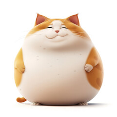 Funny overweight cheetah in shape of a ball, in style of cartoon character