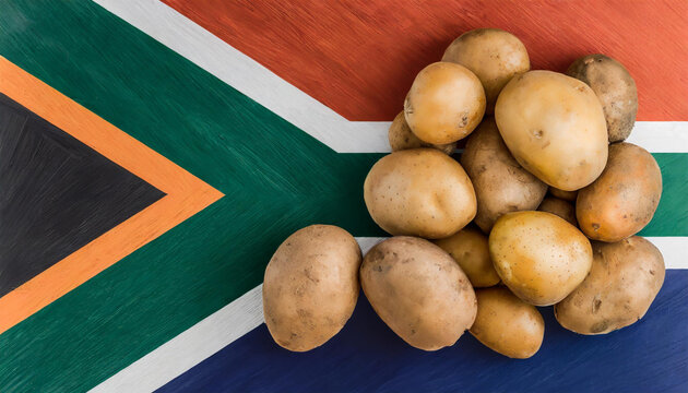 Concept image of South African agricultural and potato farming industry