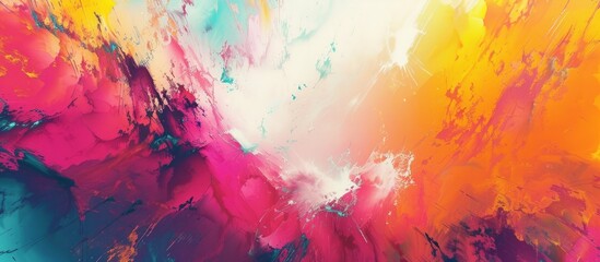 Abstract bright artistic splashes painting multicolor dynamic texture background. Generated AI
