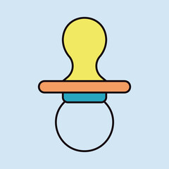 Baby dummy teat vector isolated icon