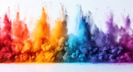 Color explosion colorful rainbow powder flight explosion