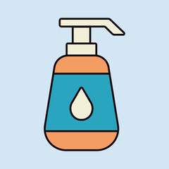 Nursery baby lotion bottle vector isolated icon