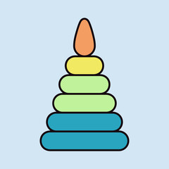 Pyramid toy vector isolated icon