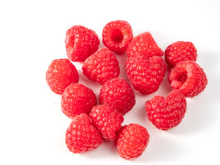 Raspberry isolated on white background. Raspberry close-up.