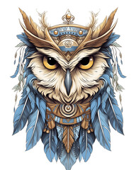 Expressive Owl Logo in Vibrant Colors