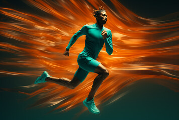 Fototapeta na wymiar futuristic illustration of a runner.