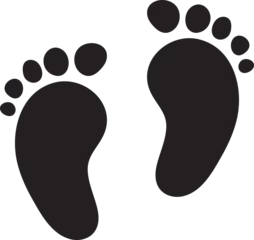 Fotobehang Baby Feet Silhouette © JChewyDesigns