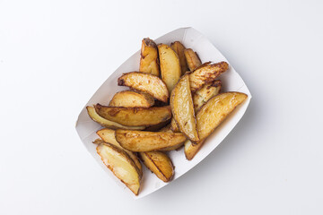 Delicious fried potatoes. Close ups