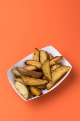 Delicious fried potatoes. Close ups