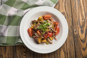 Delicious fried potatoes. Close ups