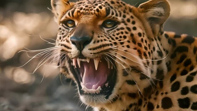 Close Up of a Leopard With Its Mouth Open