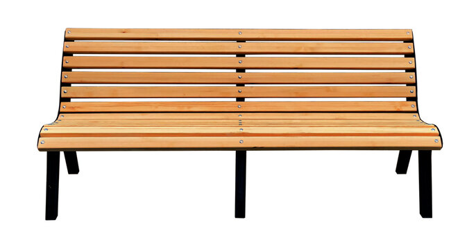 The park bench is isolated