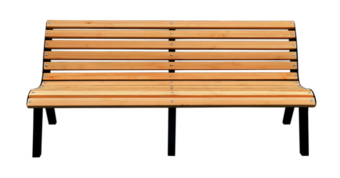 The park bench is isolated