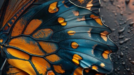 A detailed close-up of a butterfly's delicate wings