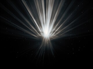 Fototapeta premium Very bright light on black background. Generate AI image