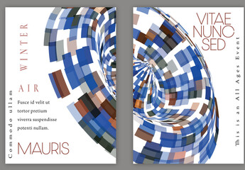Flyer A4 with Futuristic Colored Abstract Geometric Shape