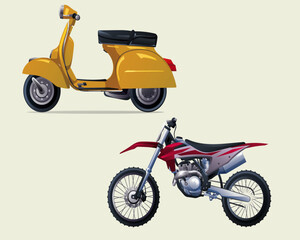 scooter and trail motorcycle.