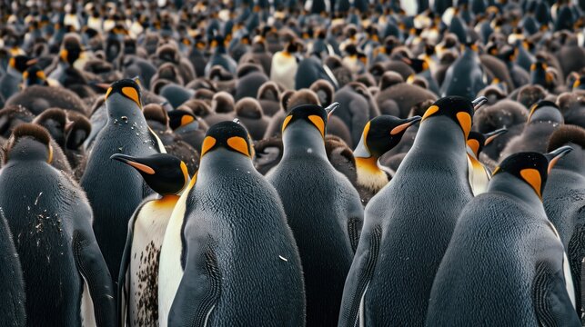  a large group of penguins standing together in the middle of a large group of penguins in the middle of a large group of penguins in the middle of the group.