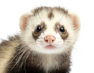 Fototapeta premium Frettchen baby isoliert auf weißen Hintergrund, Freisteller 