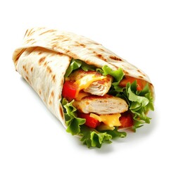 chicken wrap sandwich with salad