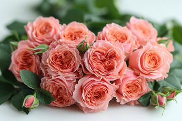 Pink Roses In Love heart Shape.