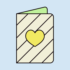 Greeting card with heart vector icon