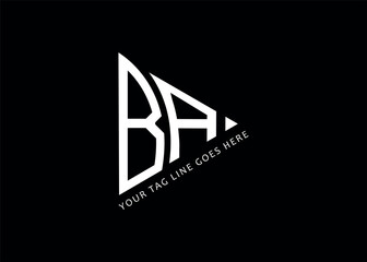 Obraz premium B A TRIANGLE letter logo design