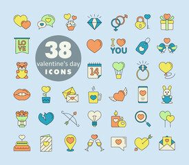 Valentine day set vector icons