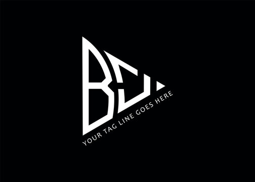 B J TRIANGLE letter logo design