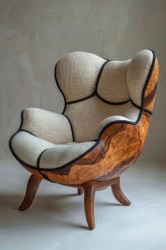 Modern designer armchair on a white background