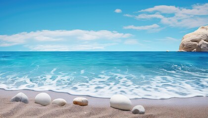 Fototapeta na wymiar White pebbles on the shore of Lake Balaton,