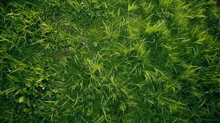 Fototapeta premium Early spring green grass close up shot