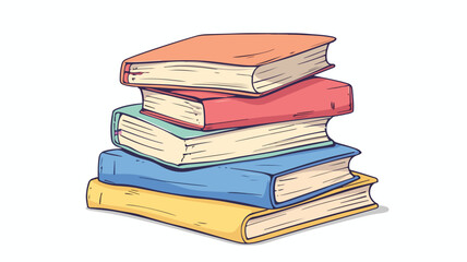 Cute cartoon of a stack of diaries vector illustration.