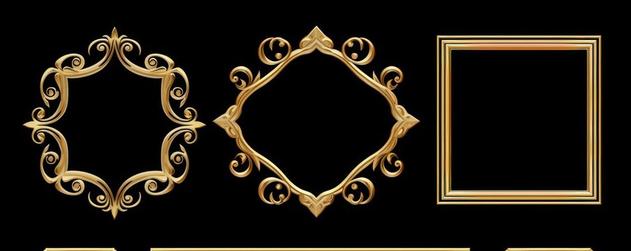 gold vintage frame and corners icon
