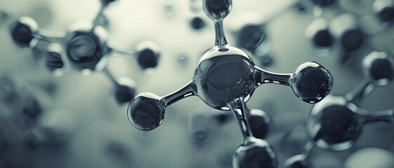 Carbon Dioxide (CO2) Molecule on a grey background .