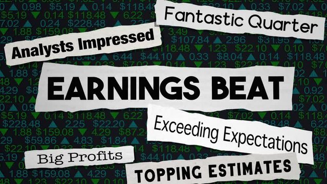Earnings Beat Quarterly Results News Headlines Tops Guidance Estimates Business Companies Shares Rise 3d Animation