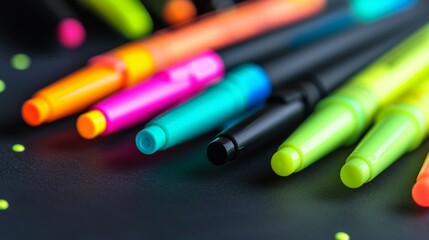 Set of highlight marker pens - obrazy, fototapety, plakaty