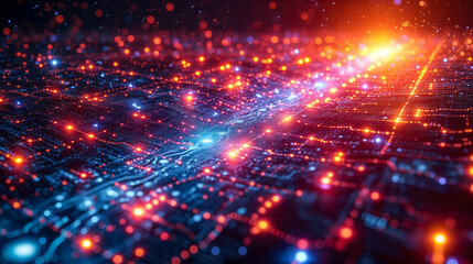 Obraz premium Abstract Technology Background: Innovative Concepts in Modern AI Communication and Digital Network Technology