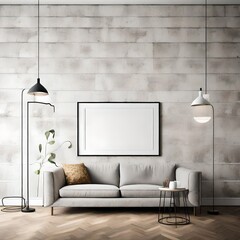 Living room with wall mockup
