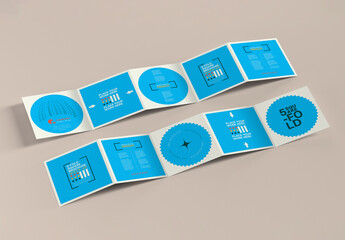 Five-Fold Square Brochure Mockup