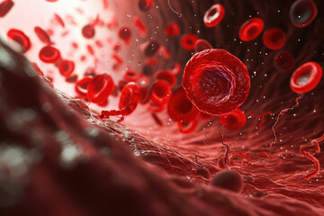 A clot is growing larger, and there are other cells in the background.