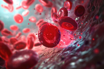 close-up of a blood clot forming in a vein.