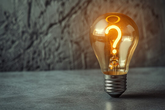 photo of a smart and dumb idea with a light bulb and a question mark - Powered by Adobe
