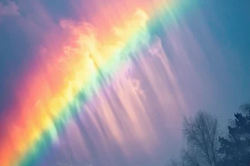 Fotobehang photo of a visible and invisible spectrum with a rainbow and a infrared © Formoney