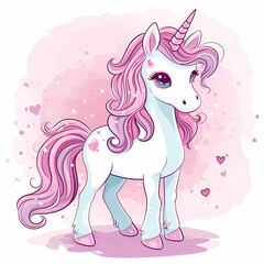 painted fairy tale pony unicorn with hearts